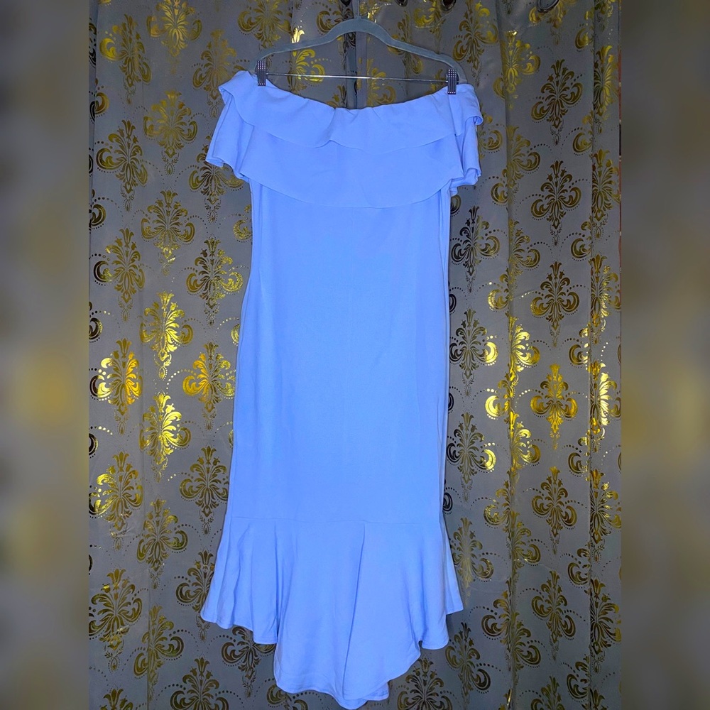 Plus Ruffle Fishtail Midi Dress - Picture 2 of 3